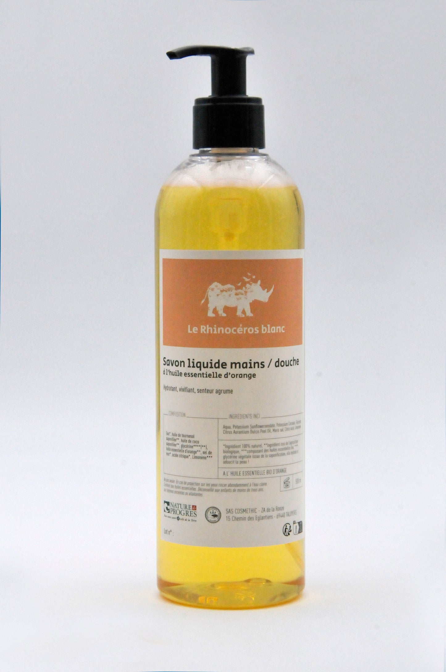 Savon liquide mains / douche à l’huile essentielle d’orange