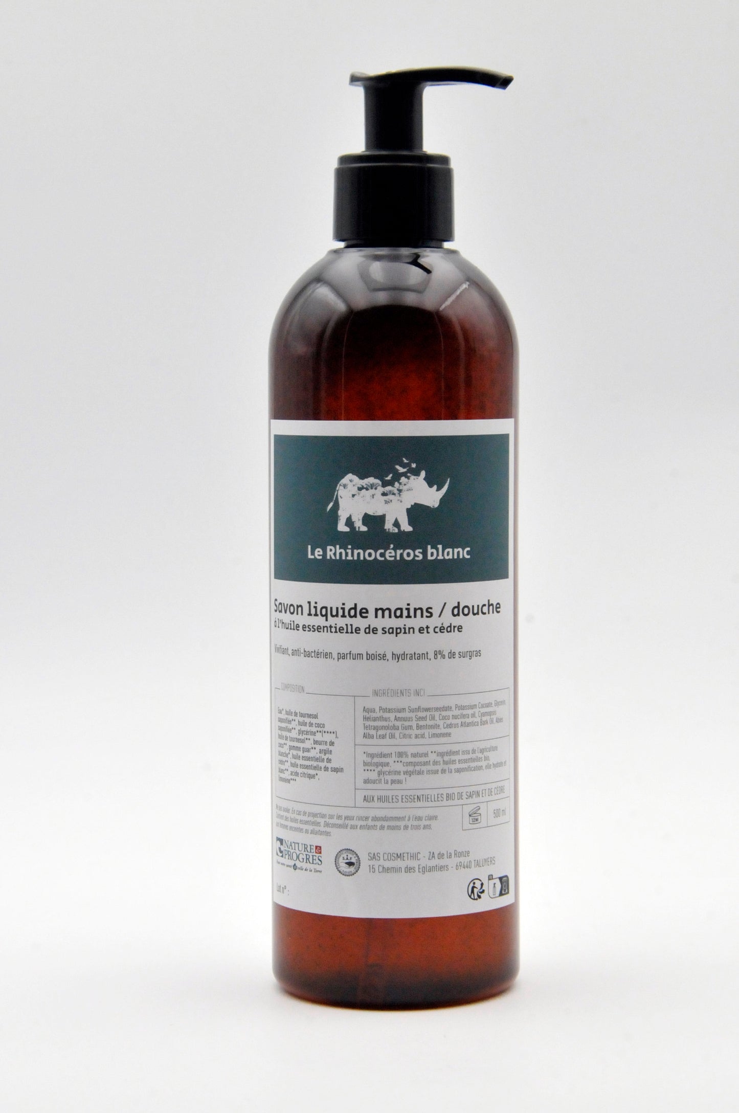 Savon liquide mains / douche à l’huile essentielle de sapin et cèdre