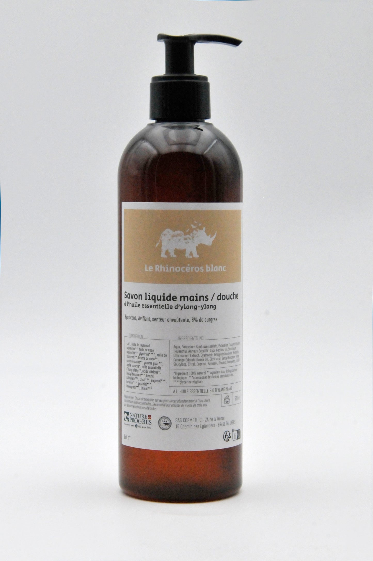 Savon liquide mains / douche à l’huile essentielle d’Ylang-Ylang